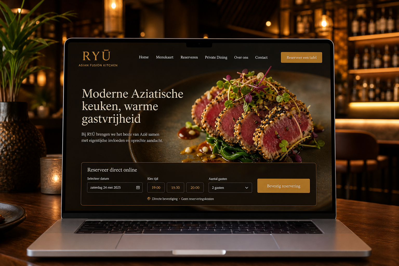 Voorbeeld van een boutique hotel website ontworpen door THS Digital